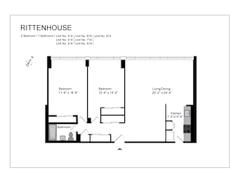 Floor Plan 2 Bedroom 1 Bathroom